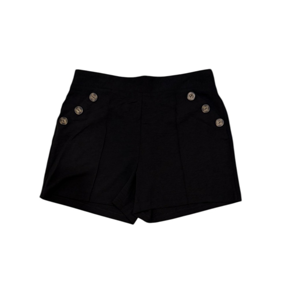 NYCC New York Clothing Co‎ Womens Black Sailor Button High Waist Shorts Size L